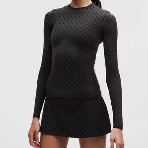 NWT Lululemon Polka Dot Flocked Nulu Crewneck Long Sleeve Medium